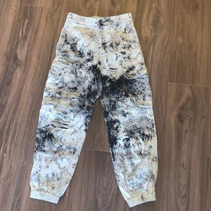 LF Black Tye Dye Cargo Bleached Pants